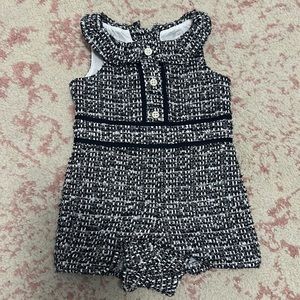 Janie and Jack formal black and white baby romper